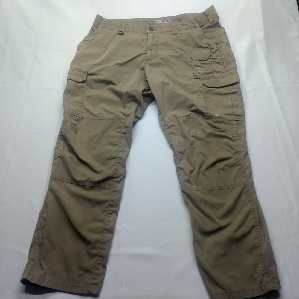 5.11 Tactical Mens 40x32 Cargo Pants Khaki Brown Ripstop Work Outdoor Utility
